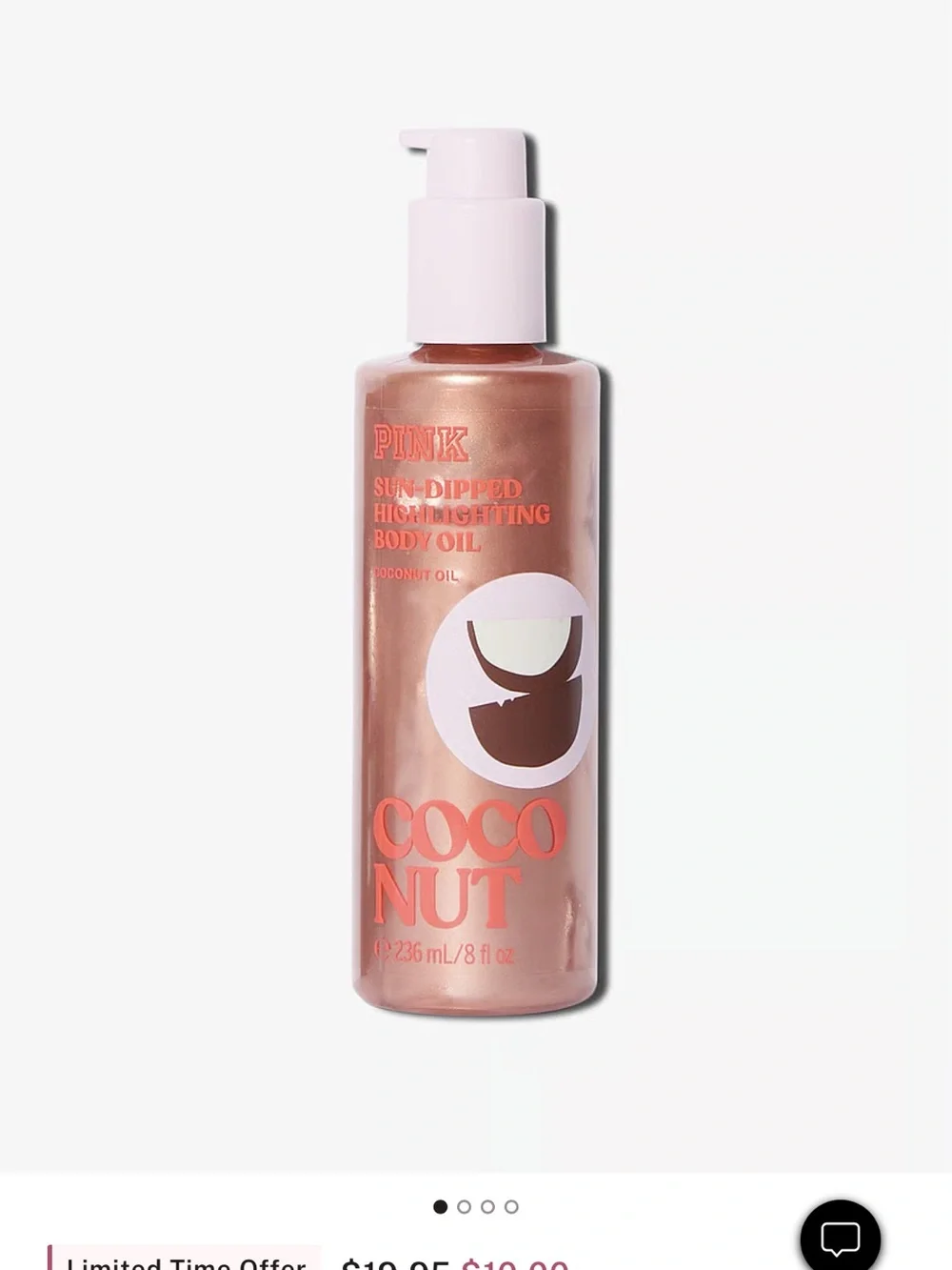 PINK Sun-Dipped Highlighting Body Oil - Coconut (Bronze)